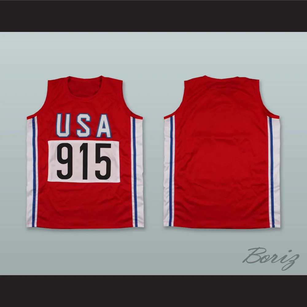 Carl Lewis 915 Team USA Red Track and Field Basketball Jersey