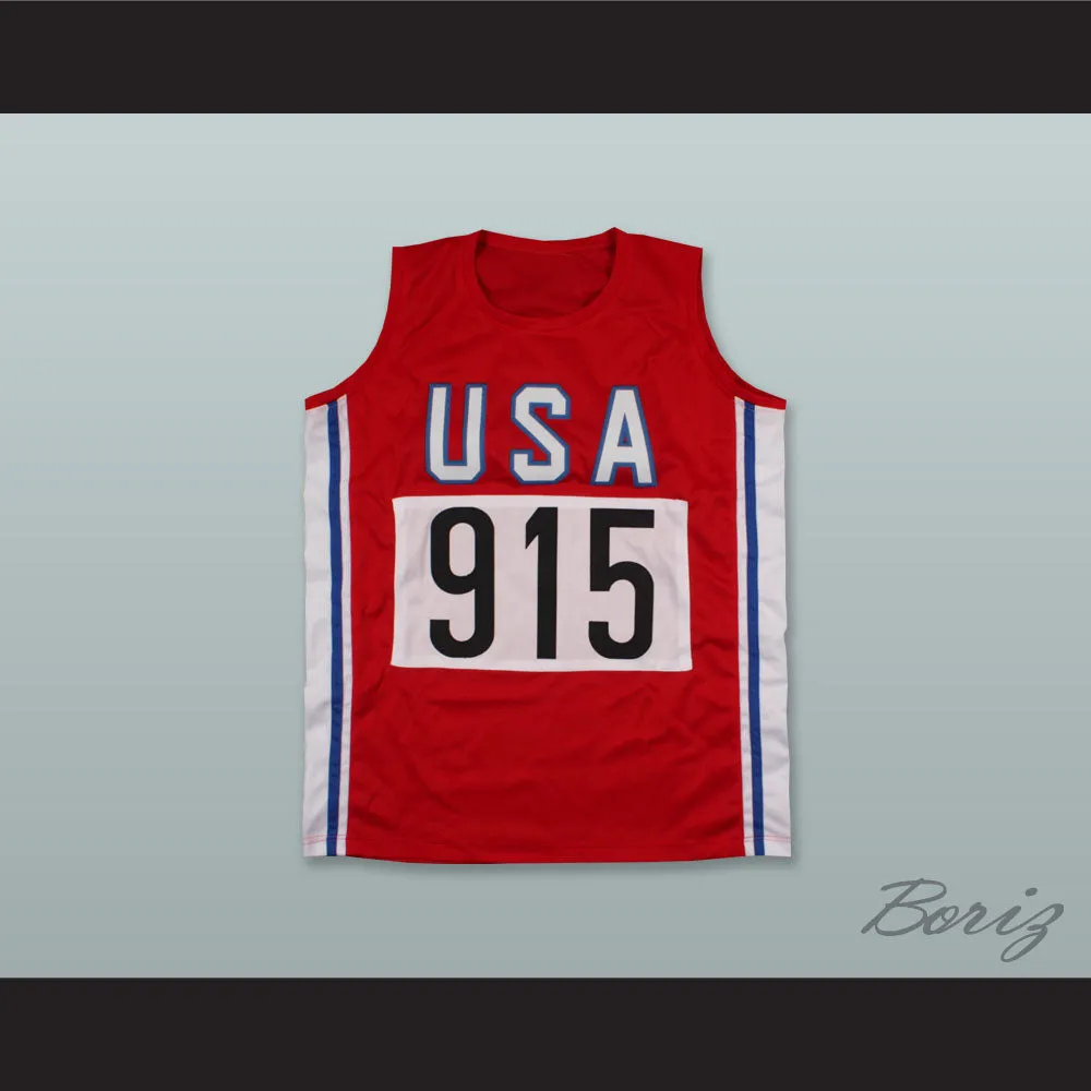Carl Lewis 915 Team USA Red Track and Field Basketball Jersey