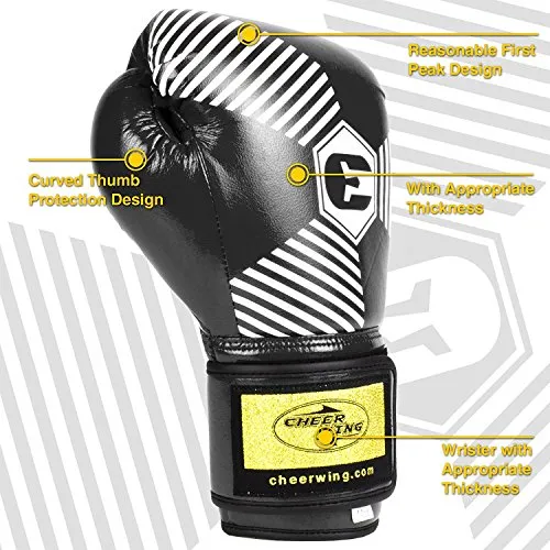 Cheerwing Pro Boxing Gloves for Sparring Kickboxing Muay Thai Fighting Punching Bag & Combat Training