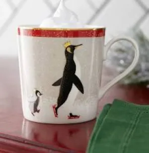 Christmas Penguin Mug Red