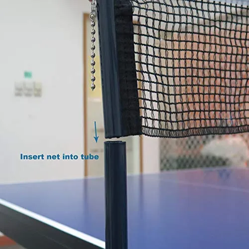 Comesee Ping Pong Net Set Table Tennis Table Post Professional Spring Activated Clamp with Net Clip Insert, 1.2 Inch Width Grip Holder, Tension and Height Adjustable Easy Set Up (Black)