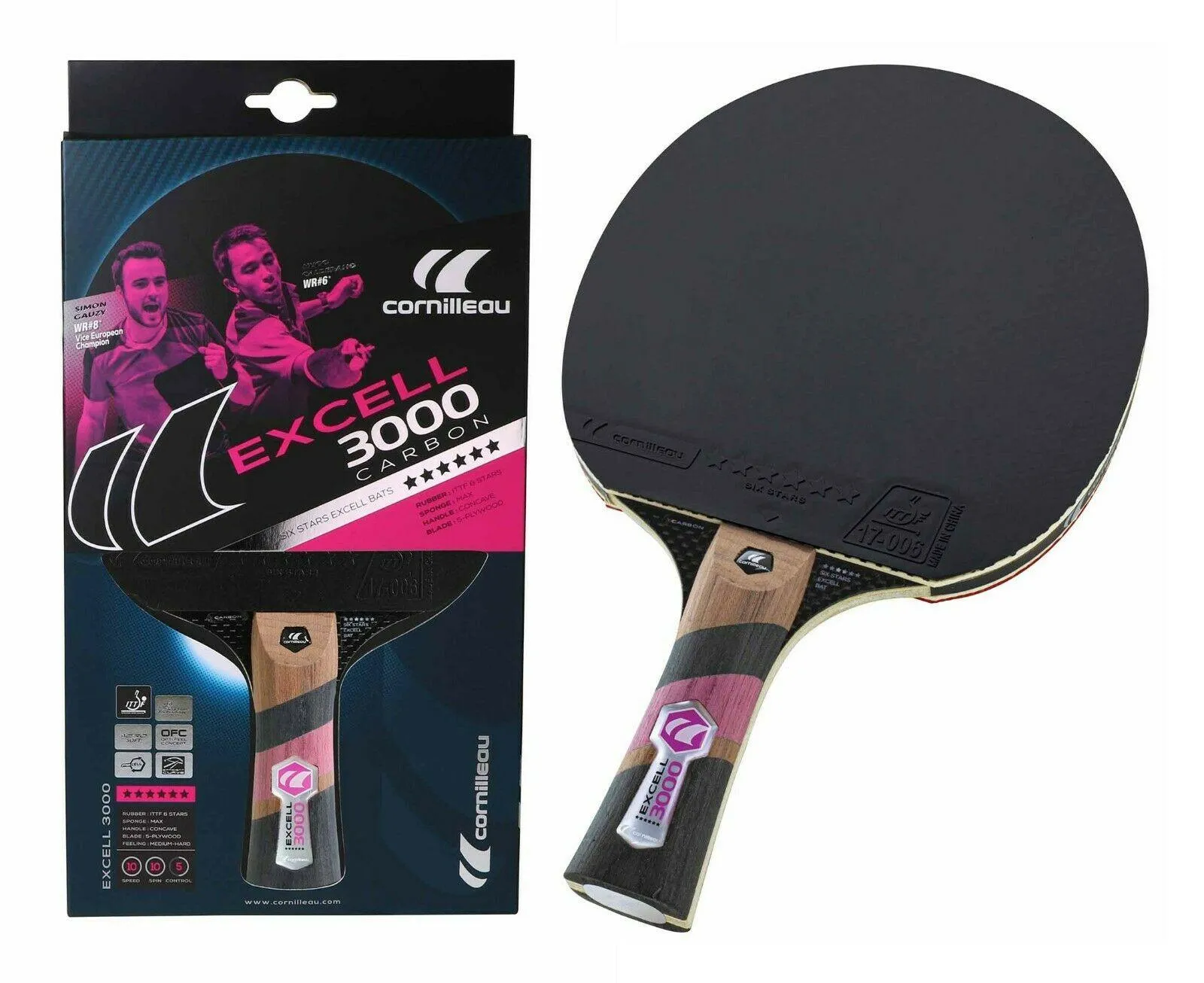 Cornilleau Excell 3000 Carbon Table Tennis Bat