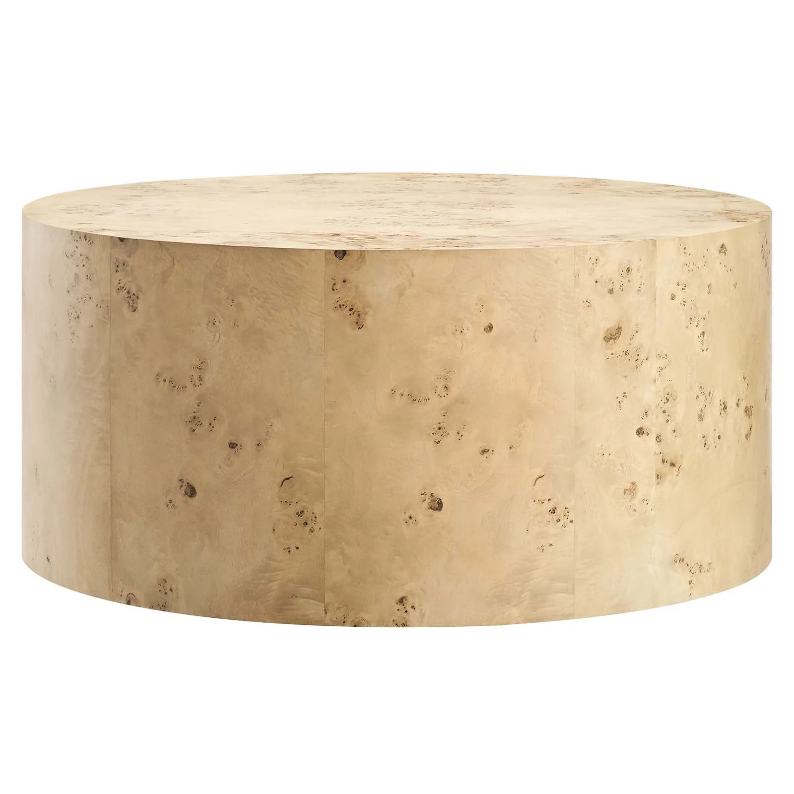COSMOS ROUND BURL WOOD COFFEE TABLE