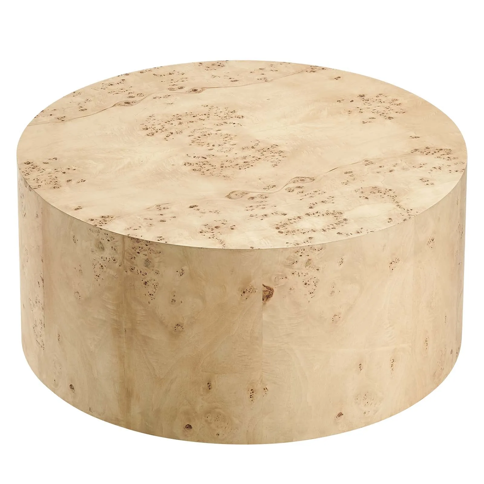COSMOS ROUND BURL WOOD COFFEE TABLE