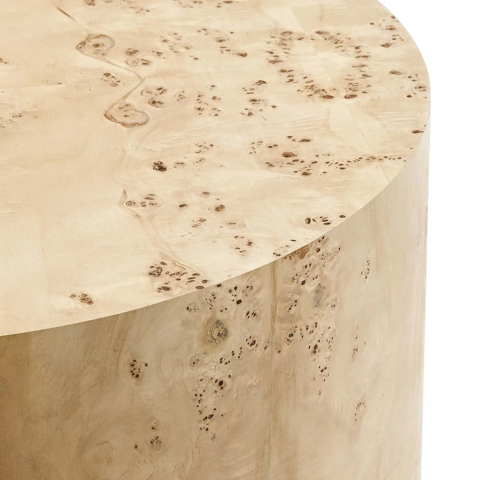 COSMOS ROUND BURL WOOD COFFEE TABLE
