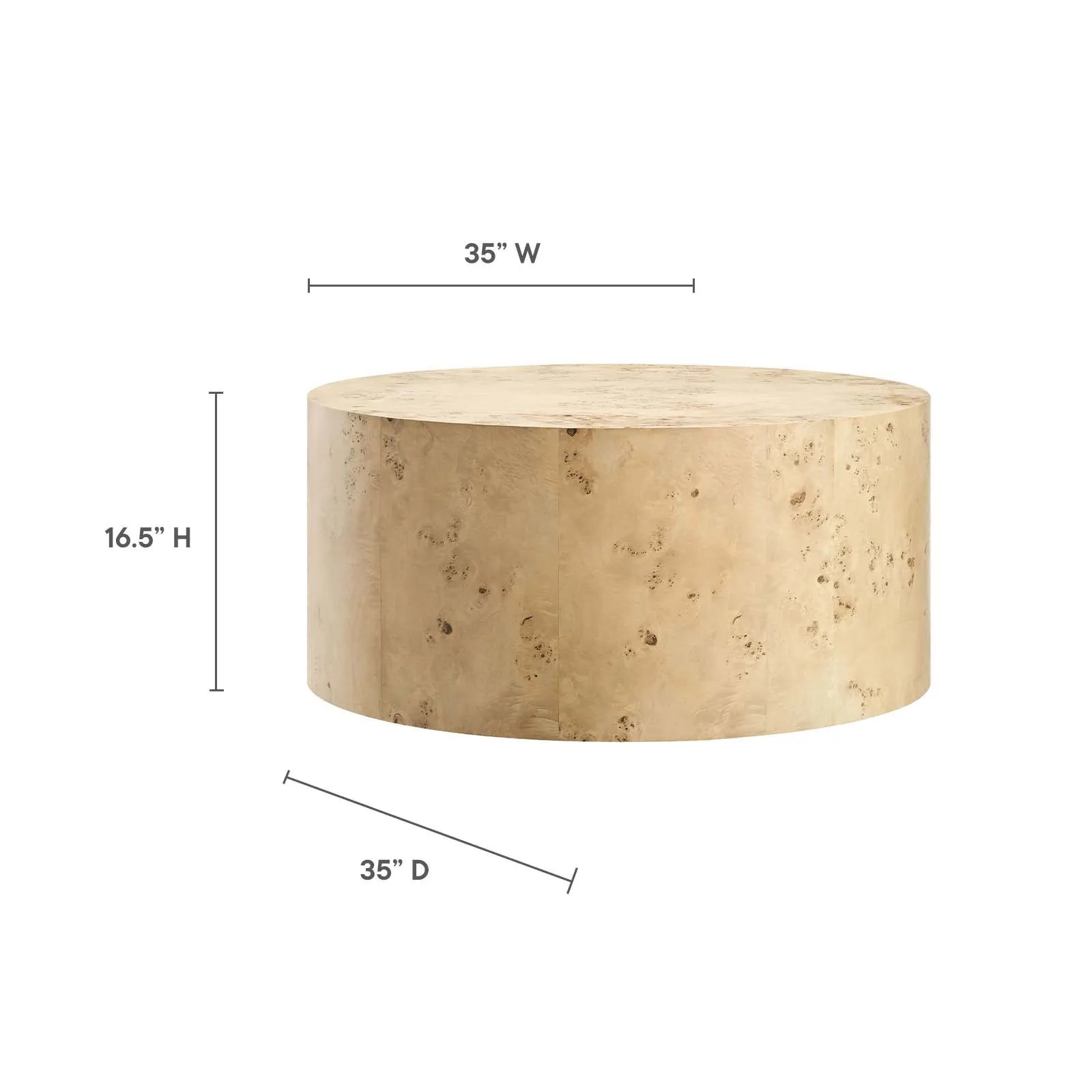COSMOS ROUND BURL WOOD COFFEE TABLE