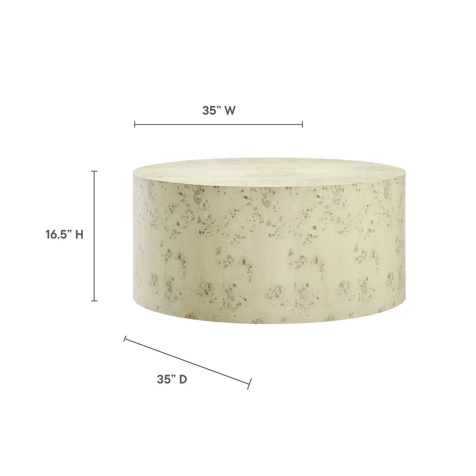 COSMOS ROUND BURL WOOD COFFEE TABLE