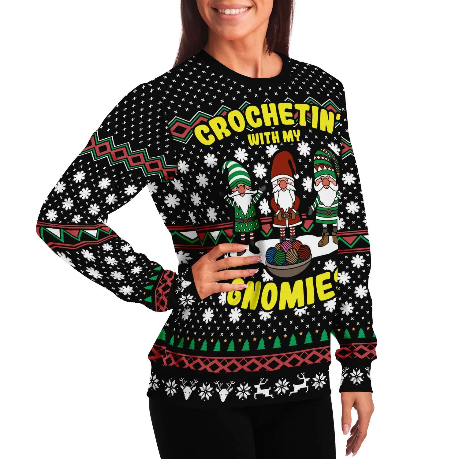 Crochetin' with my Gnomies - Athletic Sweatshirt