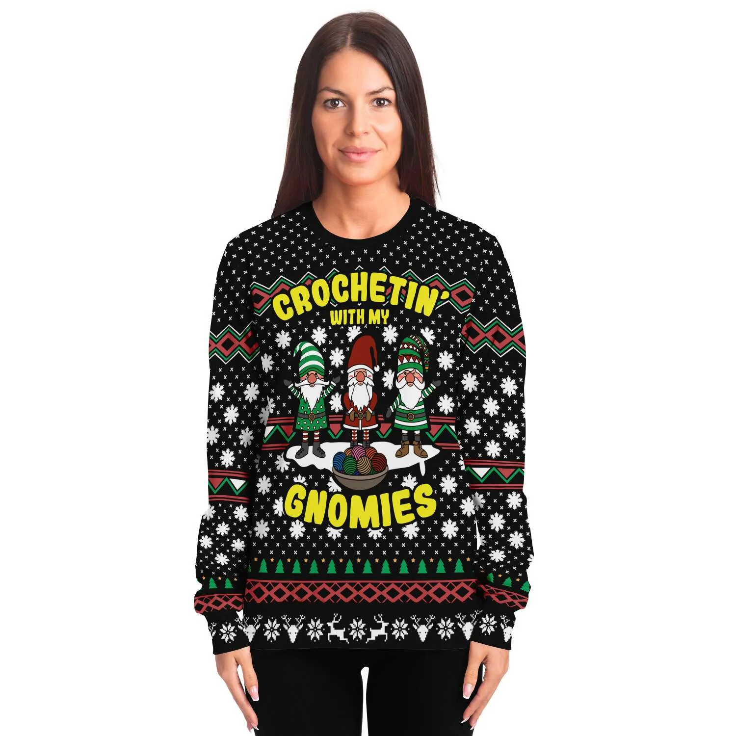 Crochetin' with my Gnomies - Athletic Sweatshirt