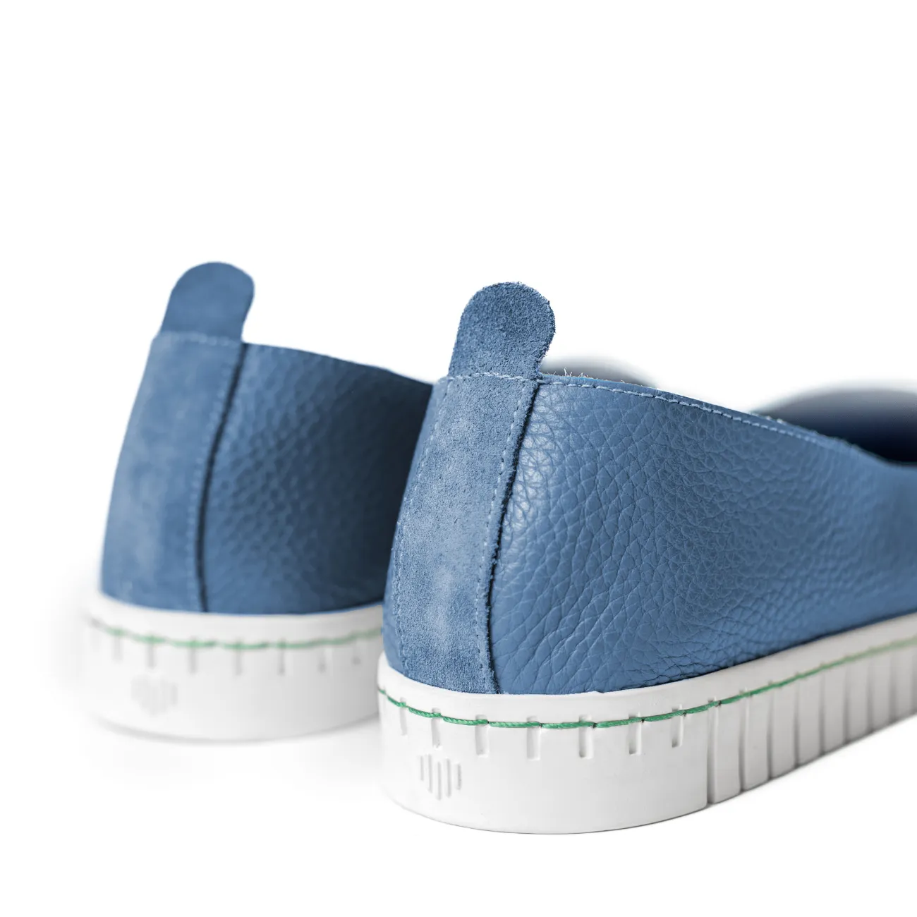CUSHY Women's denim flat shoes - Italian leather