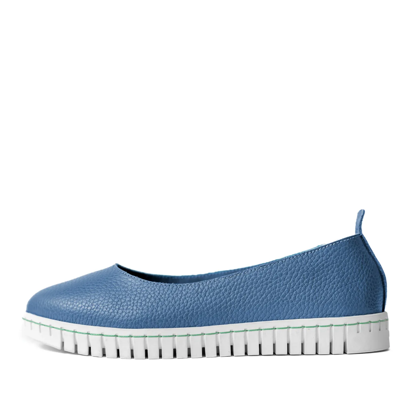 CUSHY Women's denim flat shoes - Italian leather