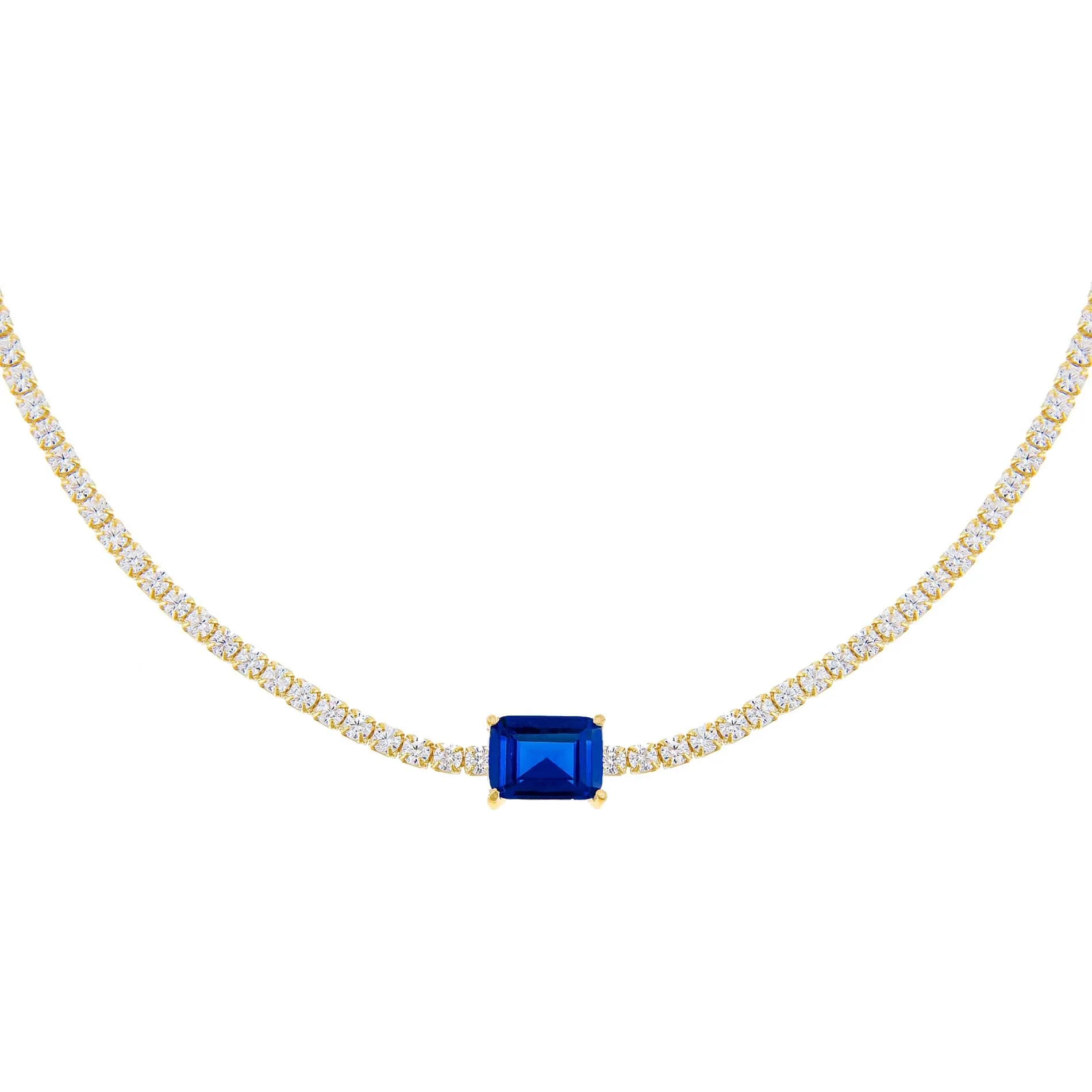 CZ Colored Baguette Tennis Choker