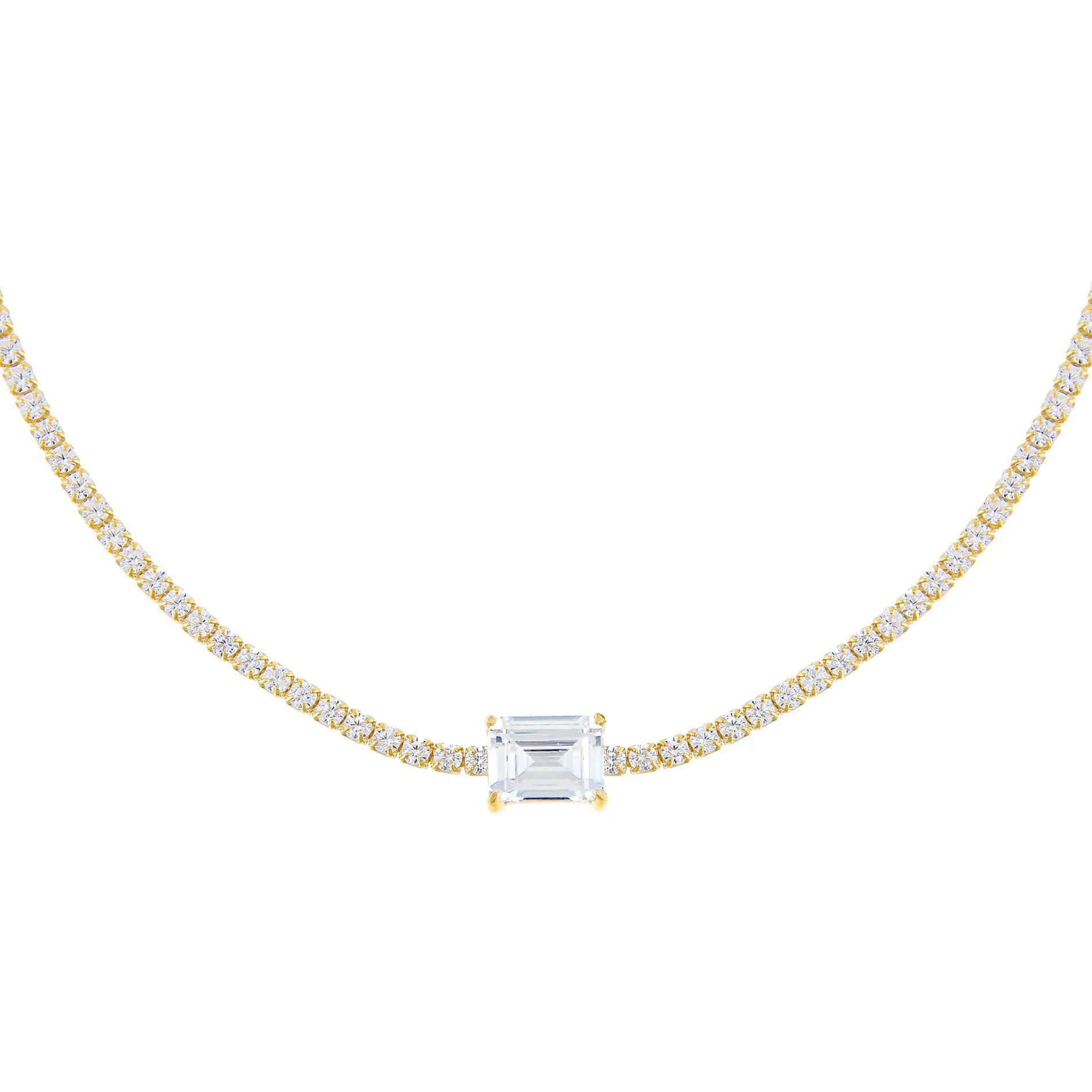 CZ Colored Baguette Tennis Choker