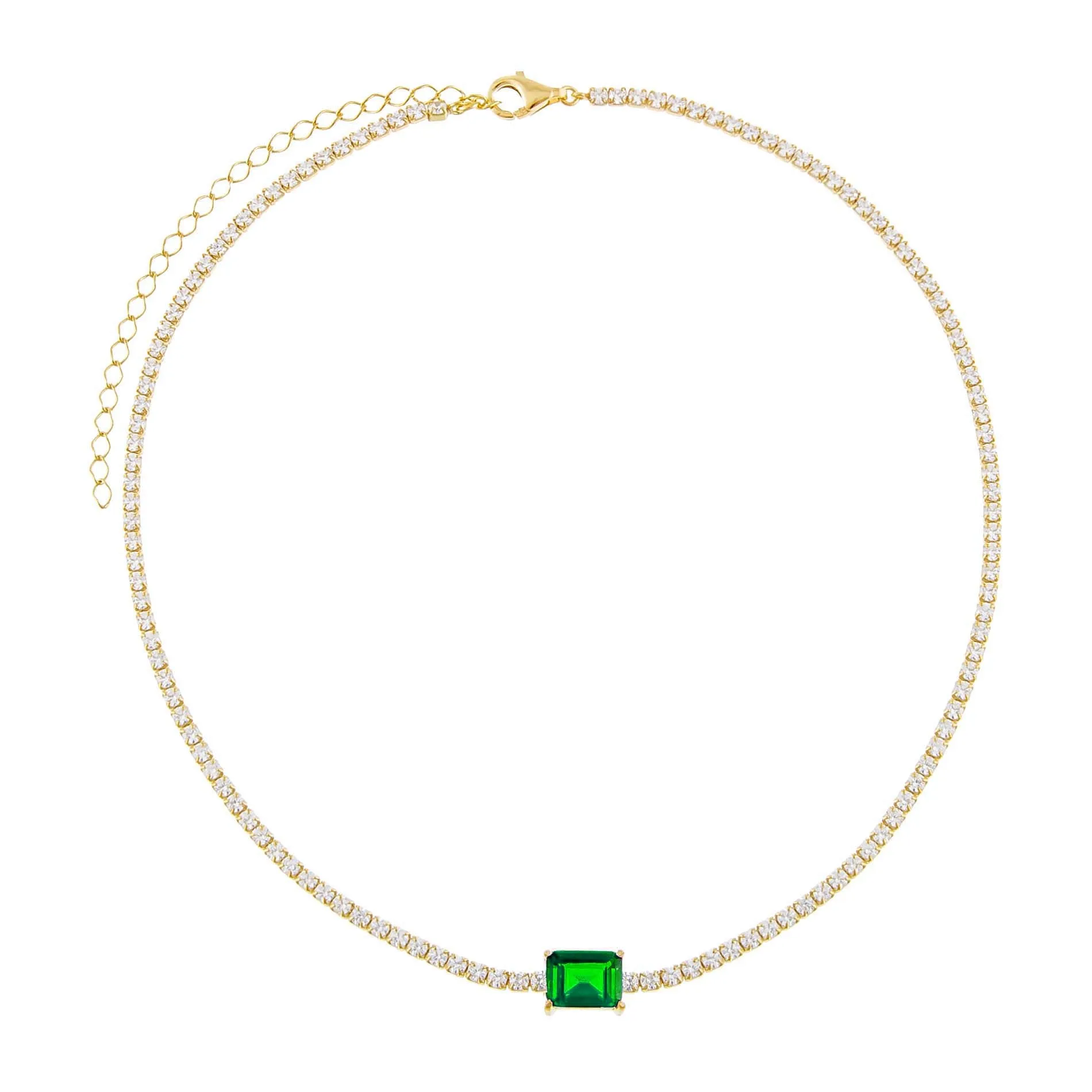 CZ Colored Baguette Tennis Choker