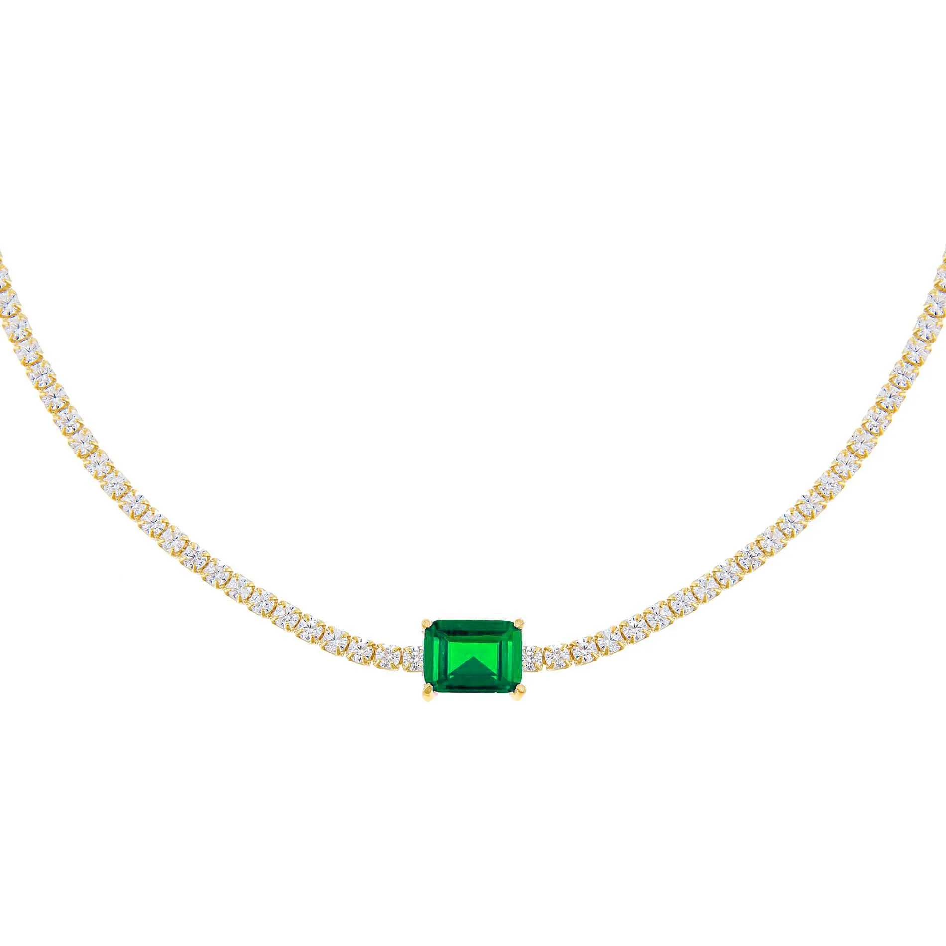 CZ Colored Baguette Tennis Choker