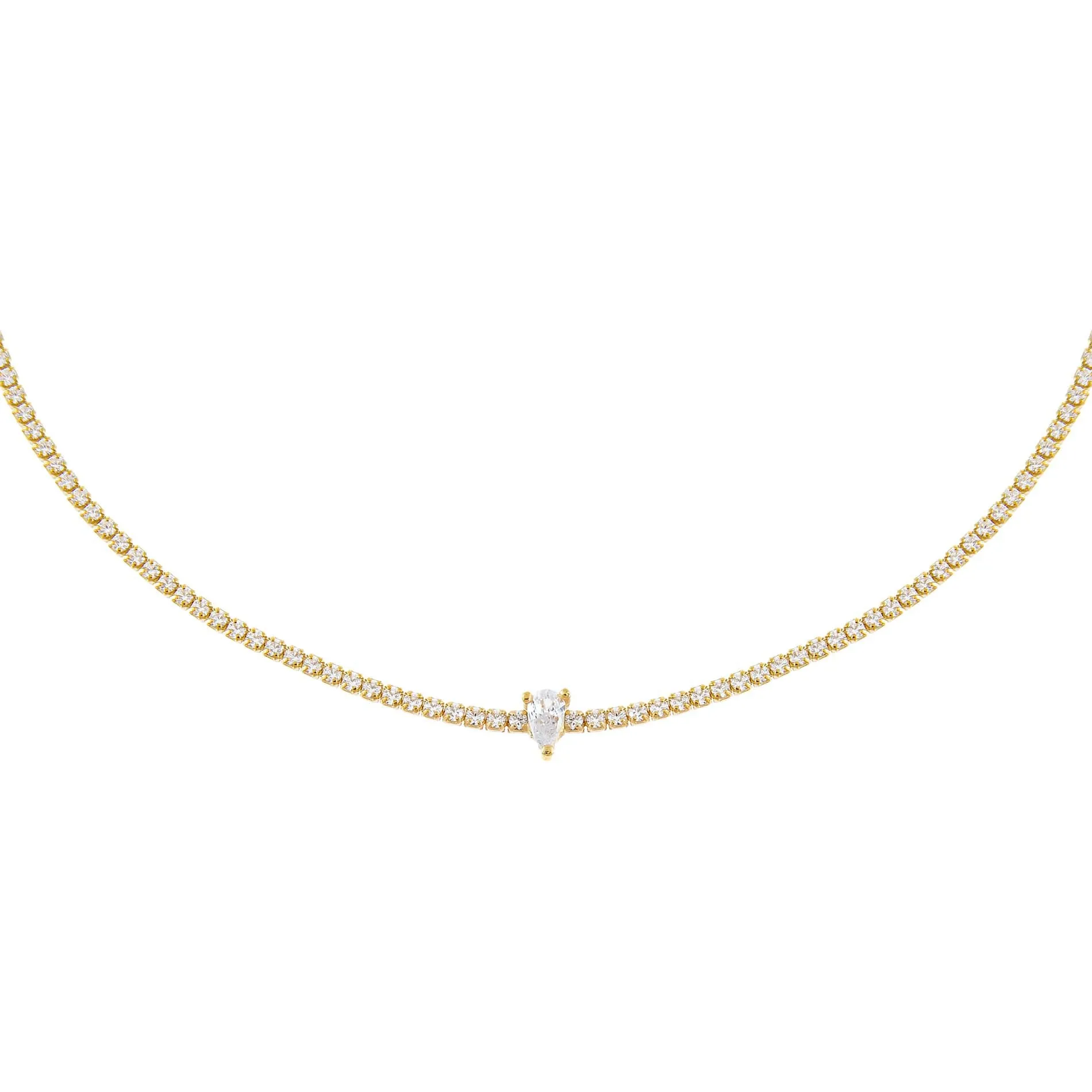 CZ Teardrop Tennis Choker