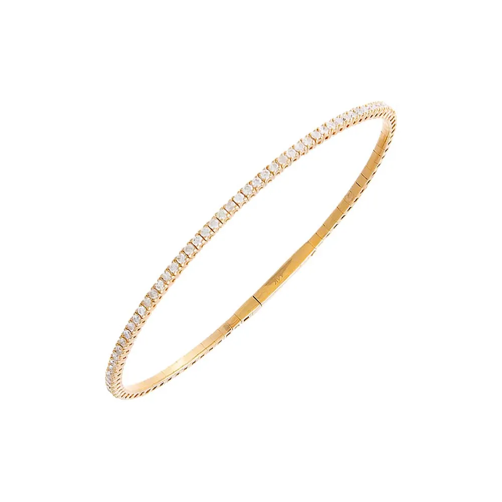 Diamond 1 Carat Half Flexible Tennis Bangle 14K