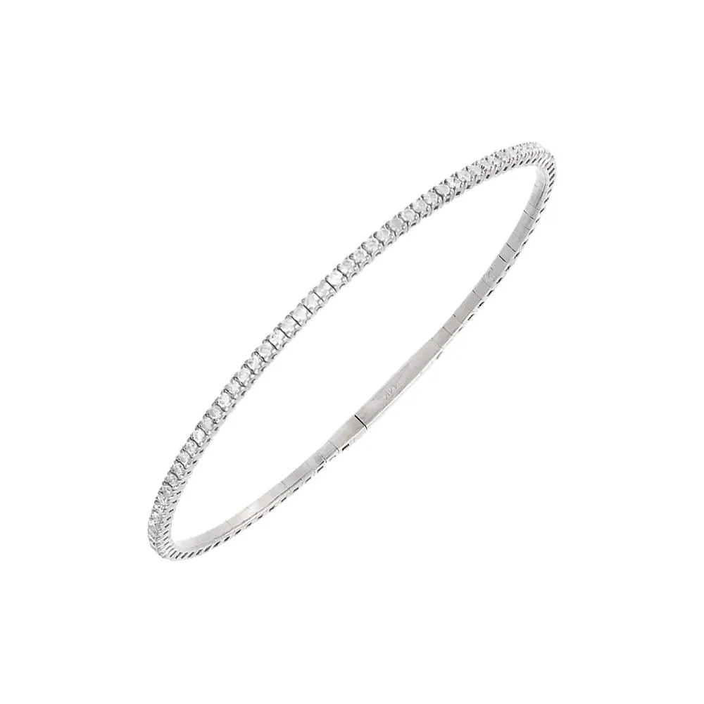 Diamond 1 Carat Half Flexible Tennis Bangle 14K