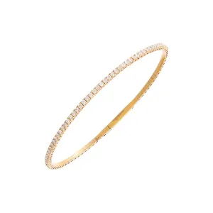 Diamond 1 Carat Half Flexible Tennis Bangle 14K