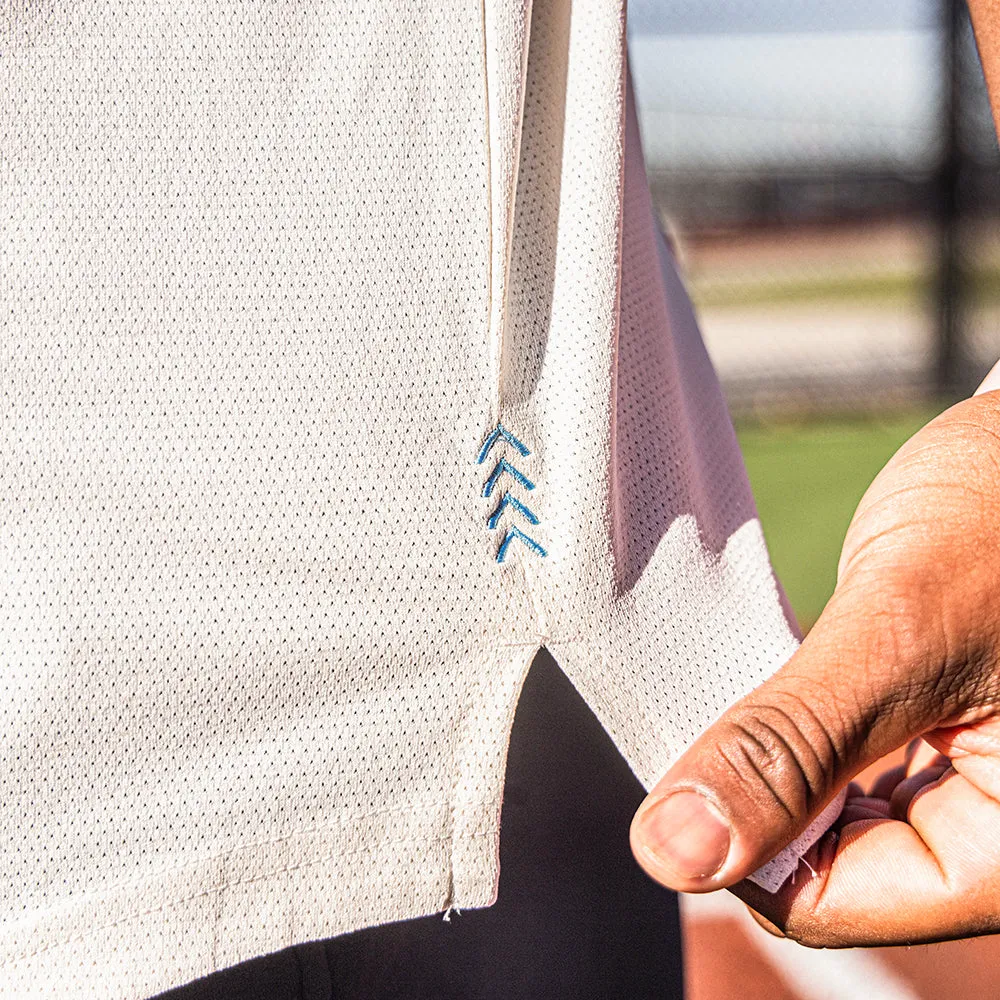 Diamond Tech Tee - Bone/Light Blue