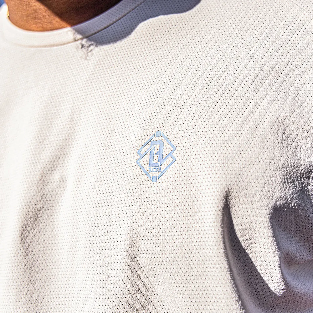 Diamond Tech Tee - Bone/Light Blue