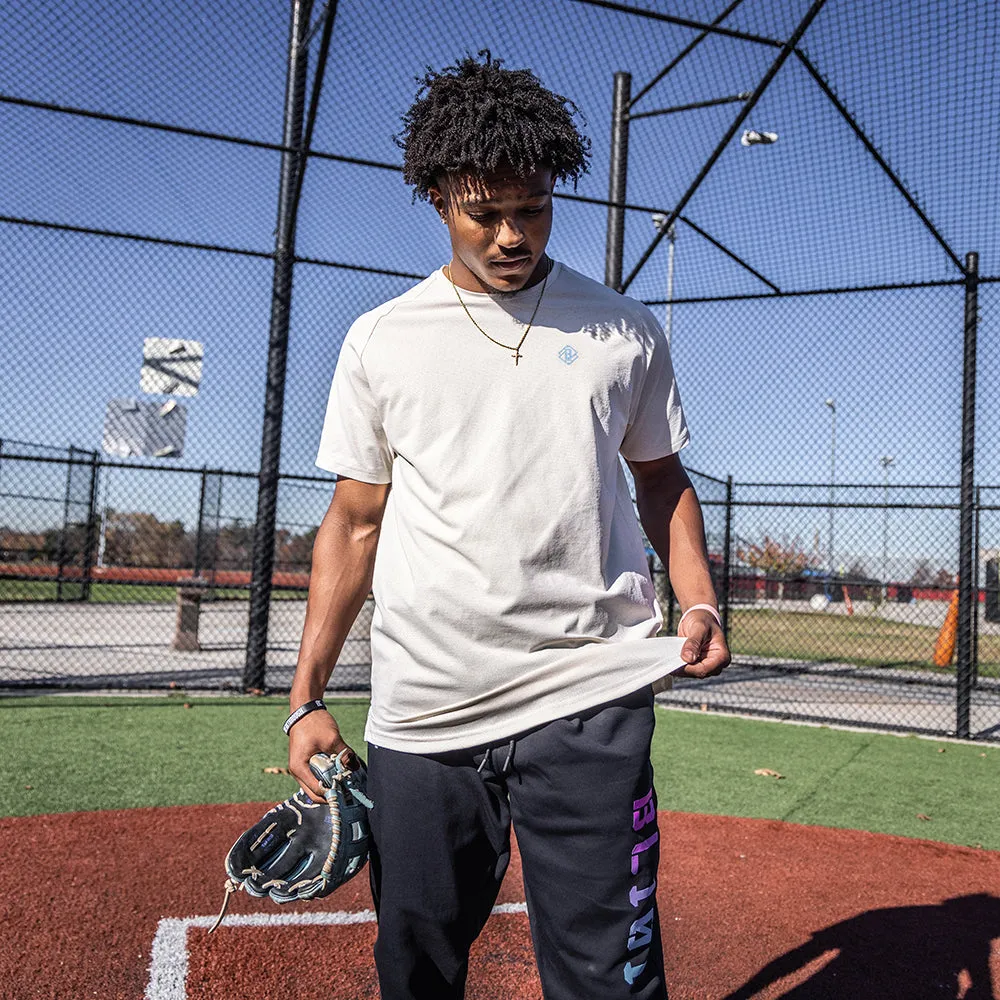 Diamond Tech Tee - Bone/Light Blue