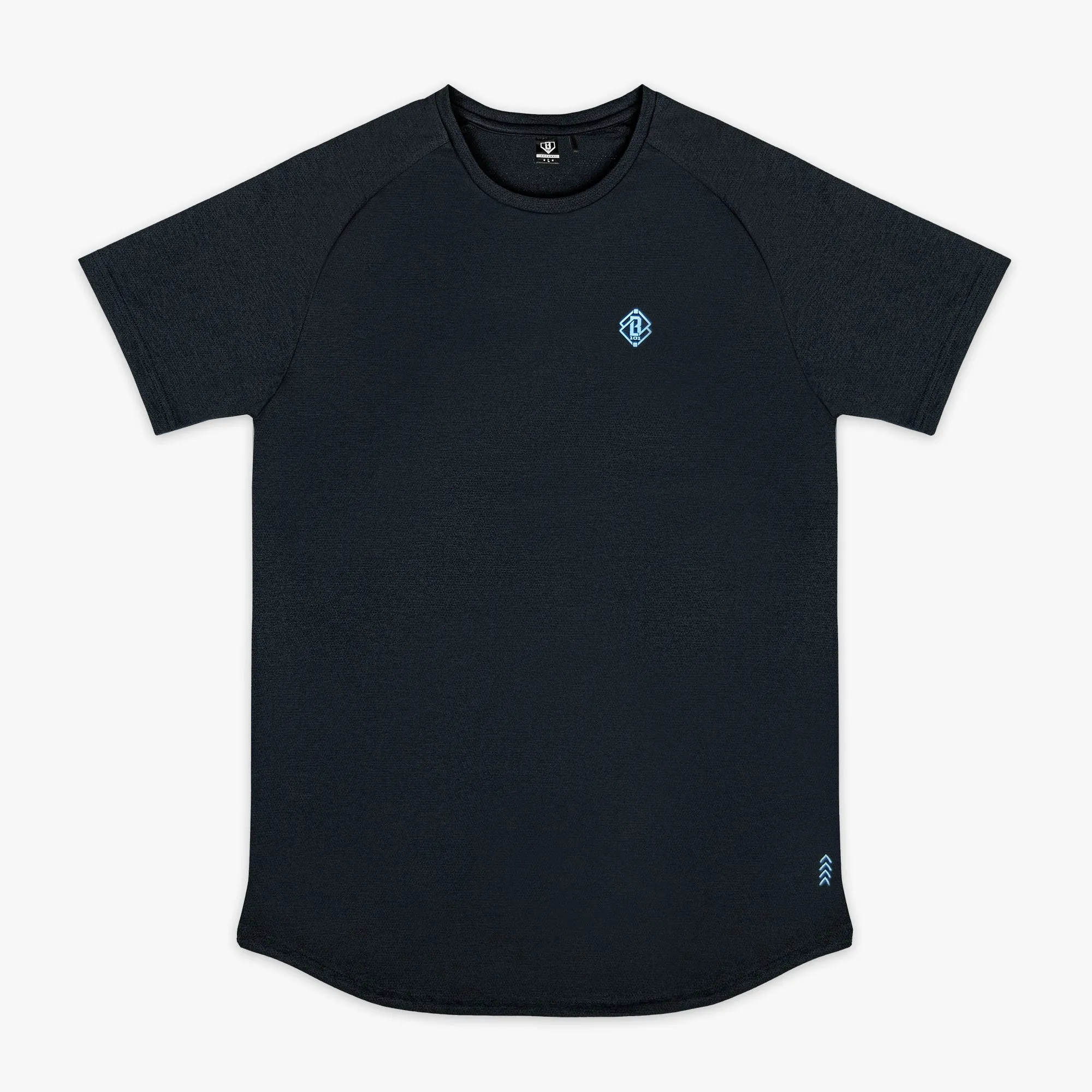 Diamond Tech Youth Tee - Black/Light Blue