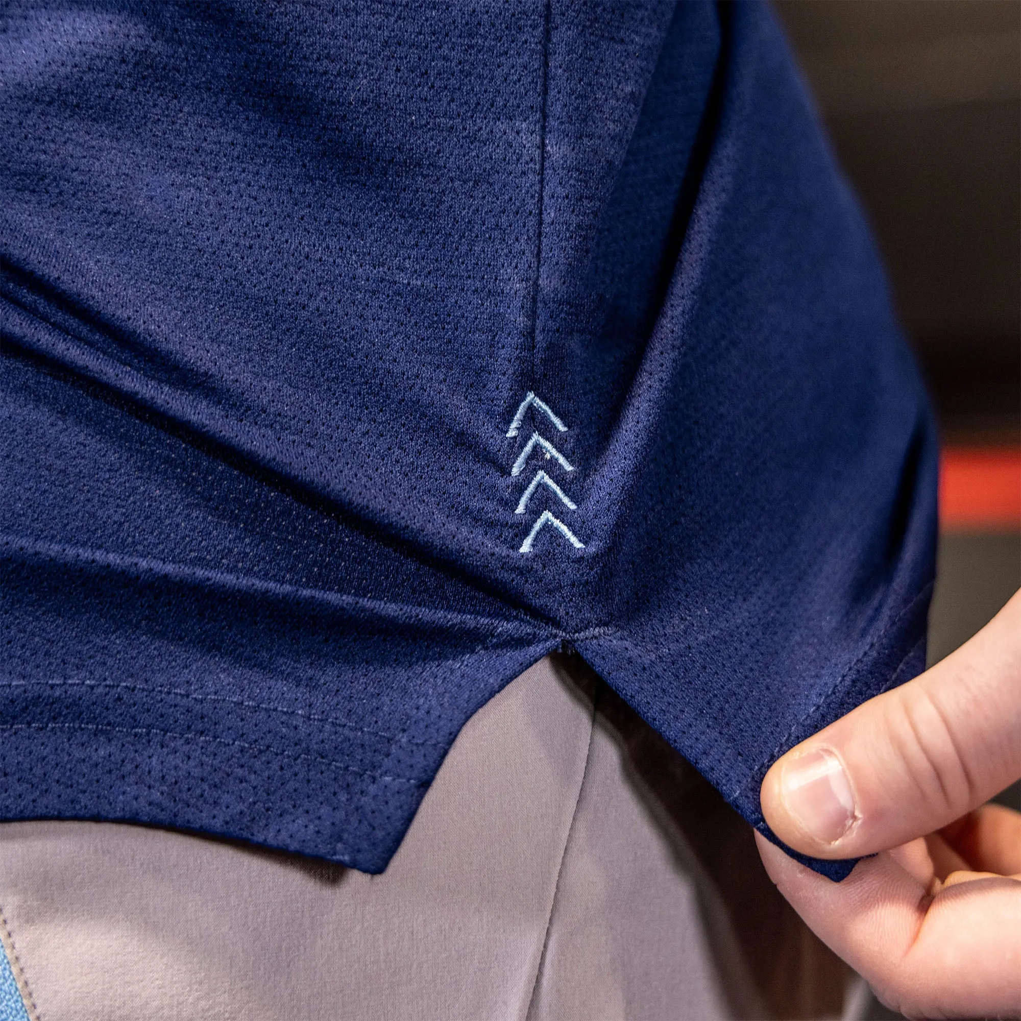 Diamond Tech Youth Tee - Navy/Light Blue