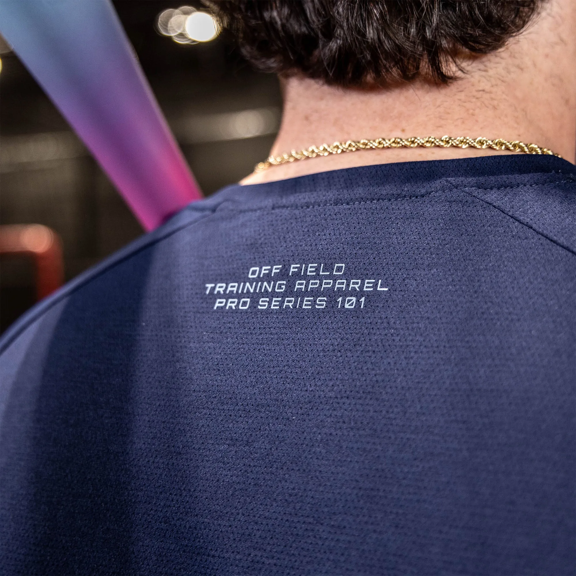 Diamond Tech Youth Tee - Navy/Light Blue