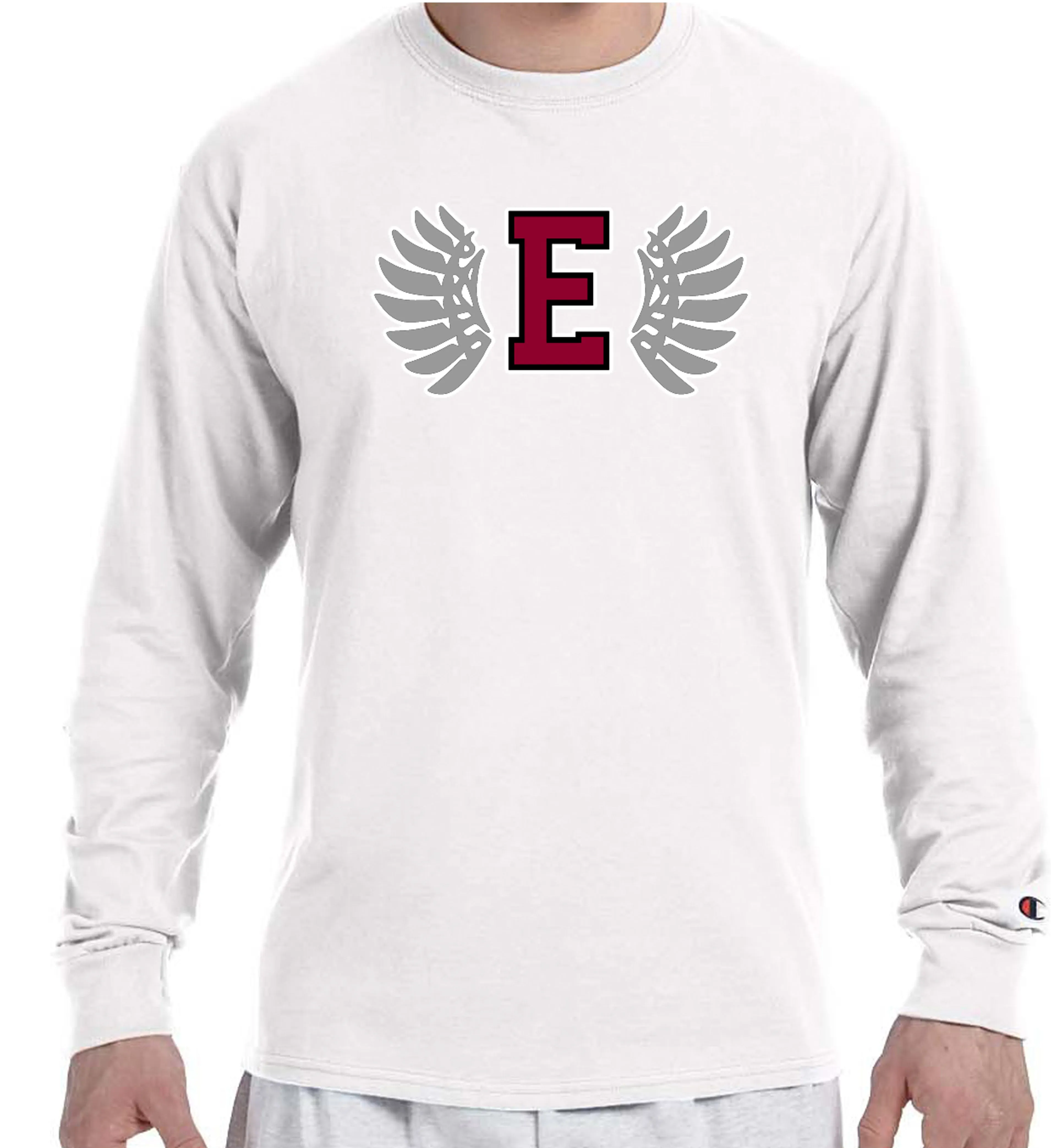 E WINGS Champion Brand Long Sleeve White