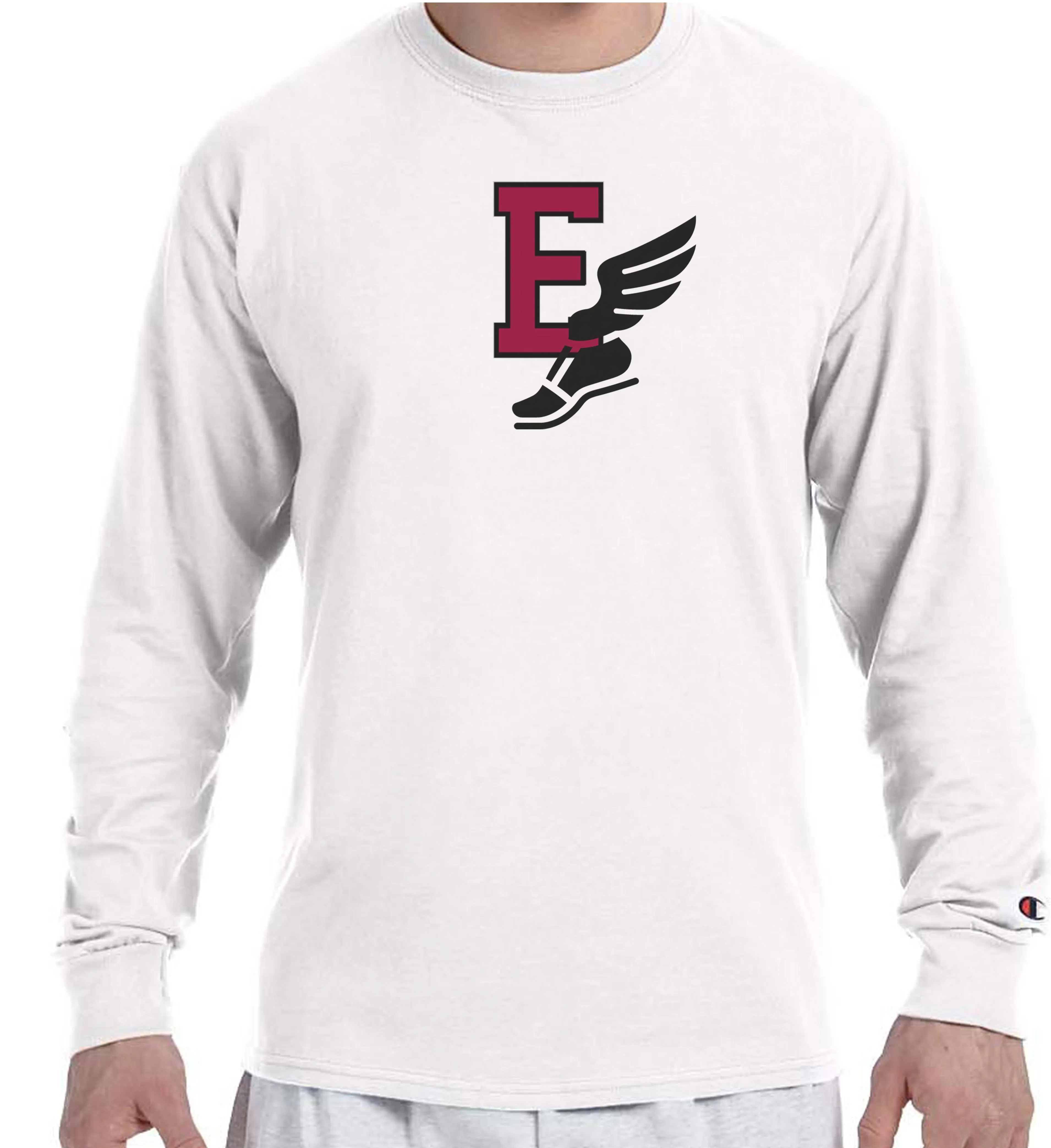 E WITH TRACK SHOE Champion Brand Long Sleeve White