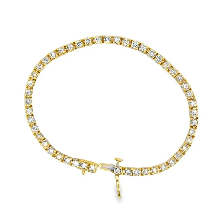 Estate Diamond Tennis Bracelet in 14K Yellow Gold