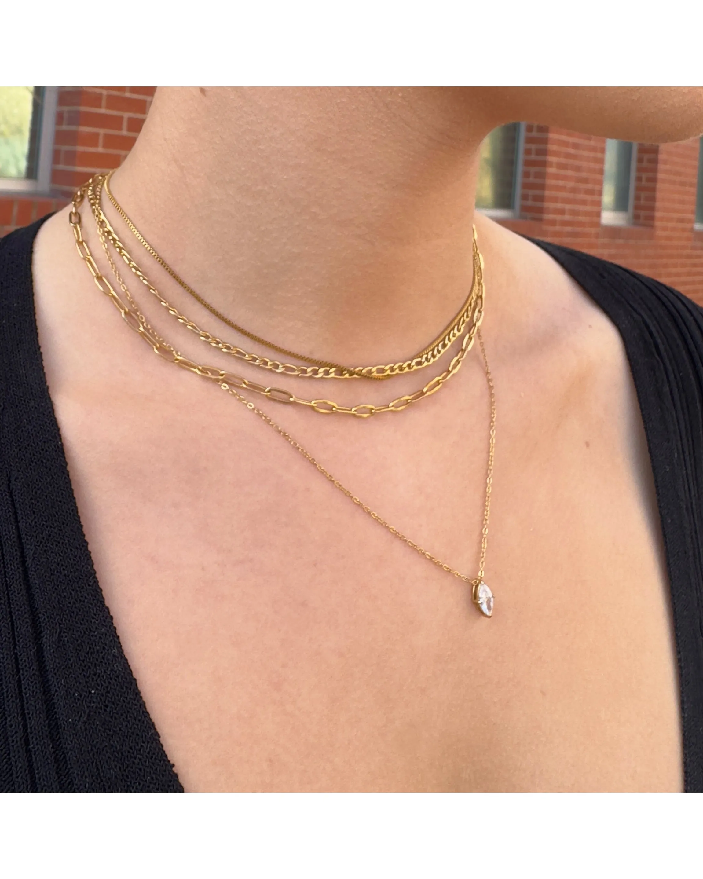 Ever Jewelley Time Out Chain Necklace - Gold