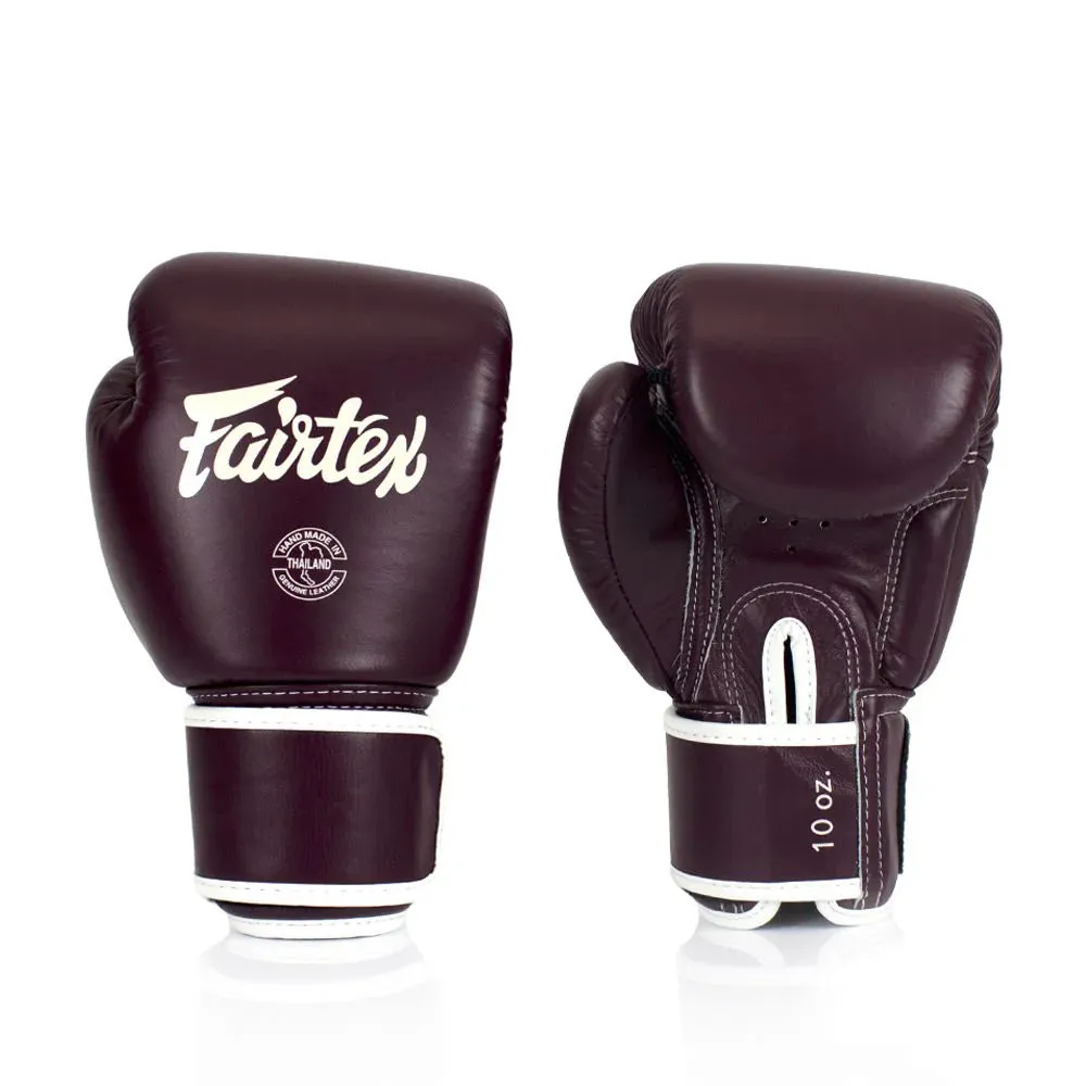 Fairtex BGV16 Leather Maroon Muay Thai Boxing Gloves