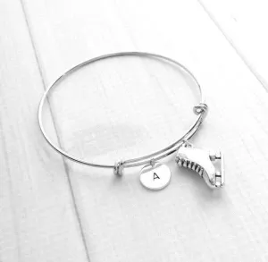 Figure Skating Bracelet, ice skate bracelet, ice skater gift, ice skater jewelry, figure skate bracelet, letter charm bracelet personalized