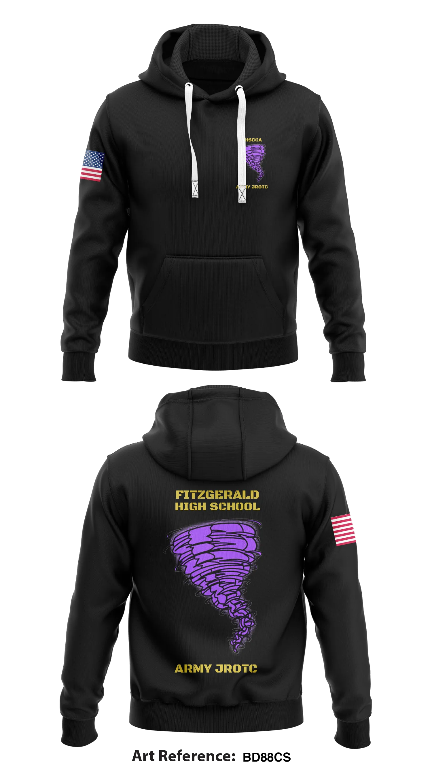 Fitzgerald High school College and Career Academy Army JROTC Store 1  Core Men's Hooded Performance Sweatshirt - BD88CS