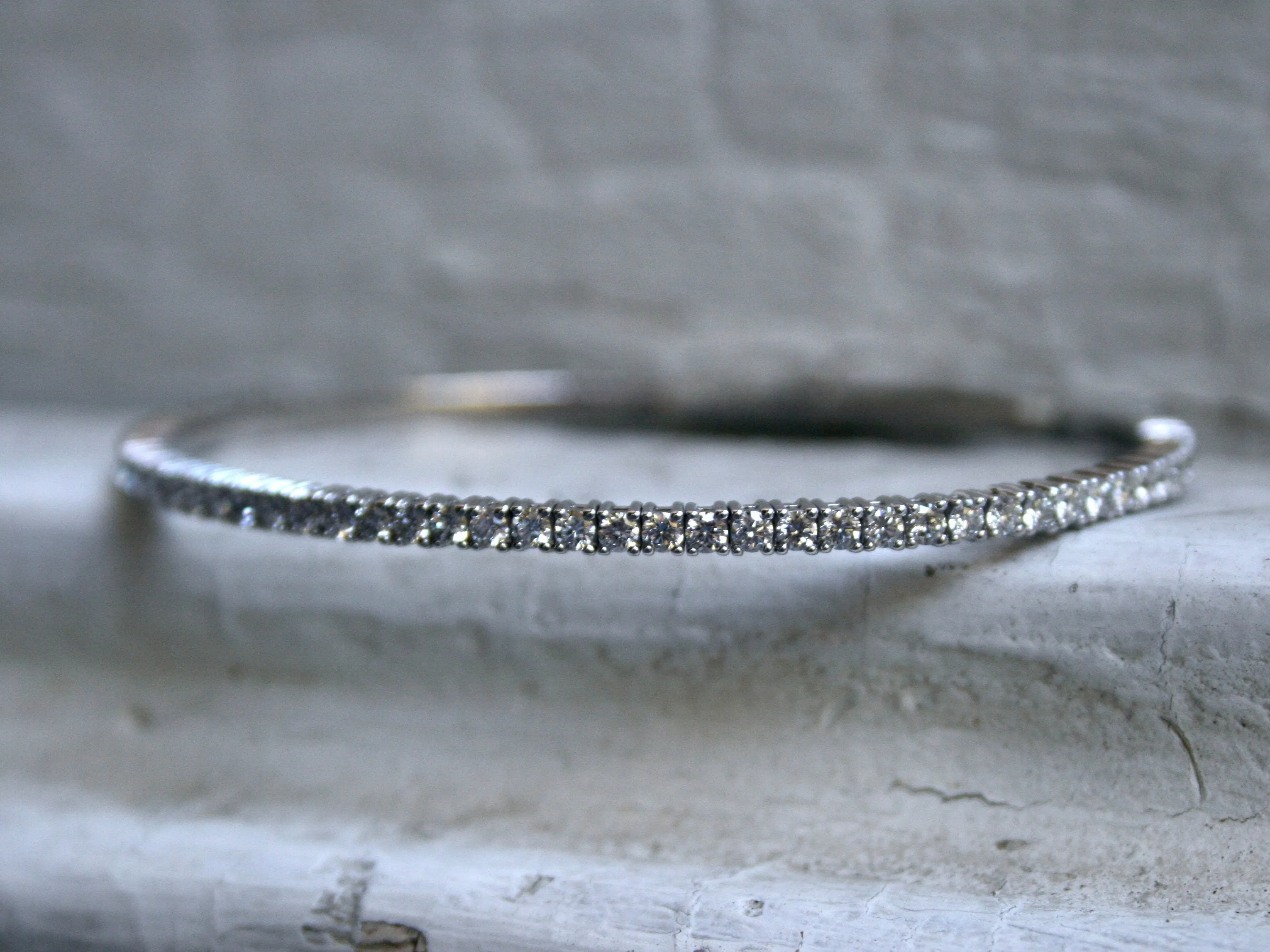 Flexible Diamond Bangle 14K Solid Gold Bracelet - 2.00ct.