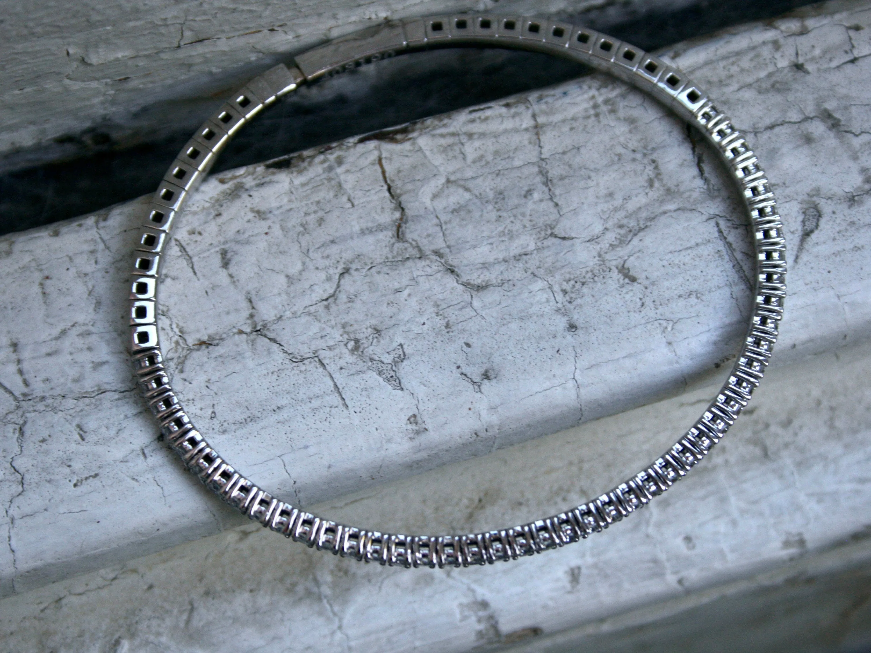 Flexible Diamond Bangle 14K Solid Gold Bracelet - 2.00ct.