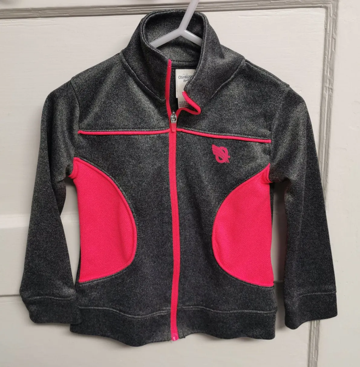 GIRL SIZE 3 YEARS - OSHKOSH, Fitted Athletic Zippered Jacket EUC B28