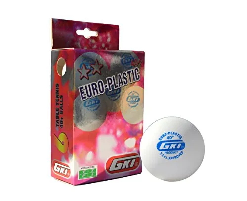 GKI Euro Plastic Table Tennis Ball, Size 40 , (White)