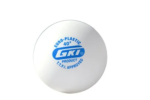 GKI Euro Plastic Table Tennis Ball, Size 40 , (White)
