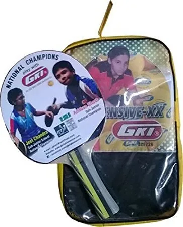 GKI Offensive XX Table Tennis Combo Set (GKI Offensive XX Table Tennis Racquet   GKI Premium 3 Star 40 Table Tennis Ball, Box of 3 - White)