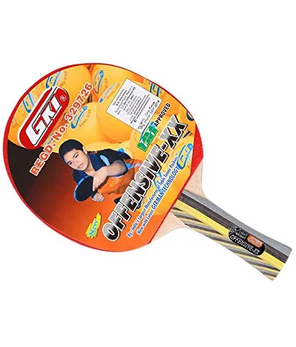 GKI Offensive XX Table Tennis Combo Set (GKI Offensive XX Table Tennis Racquet   GKI Premium 3 Star 40 Table Tennis Ball, Box of 3 - White)