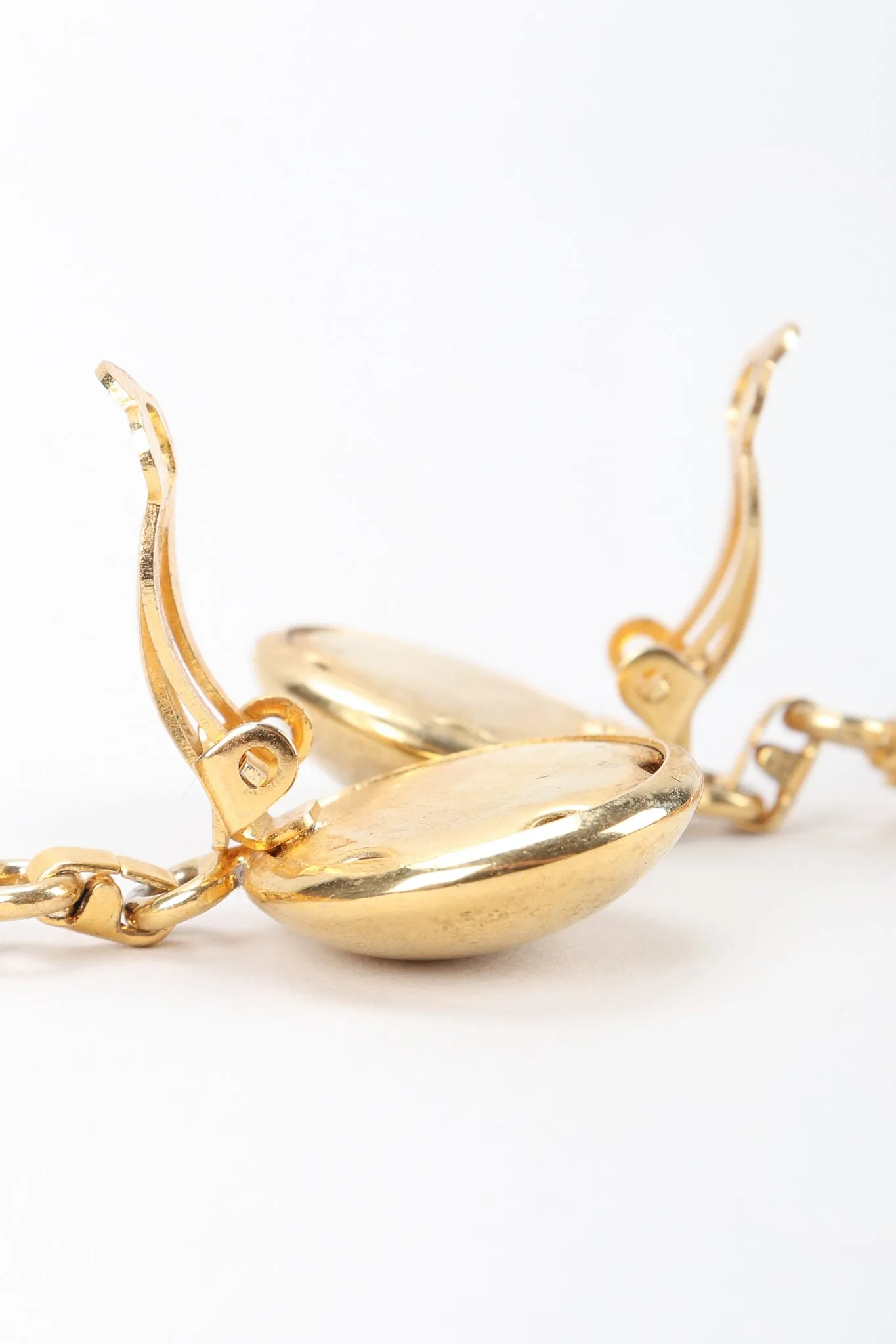 Gold Metal Ribbon Earrings