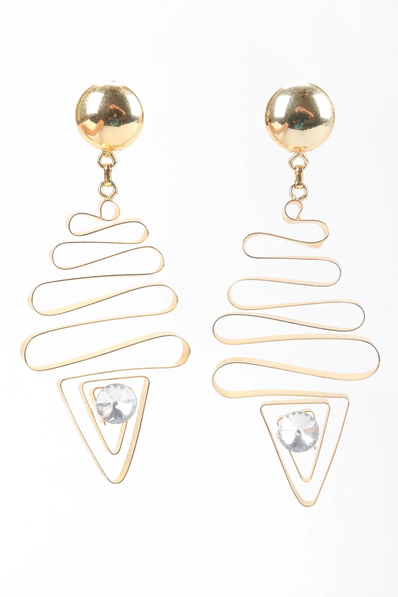 Gold Metal Ribbon Earrings