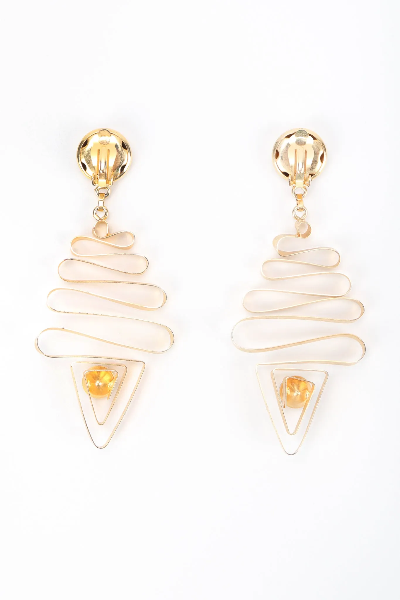 Gold Metal Ribbon Earrings