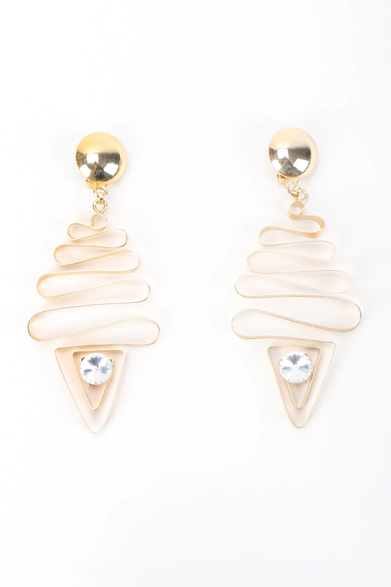 Gold Metal Ribbon Earrings
