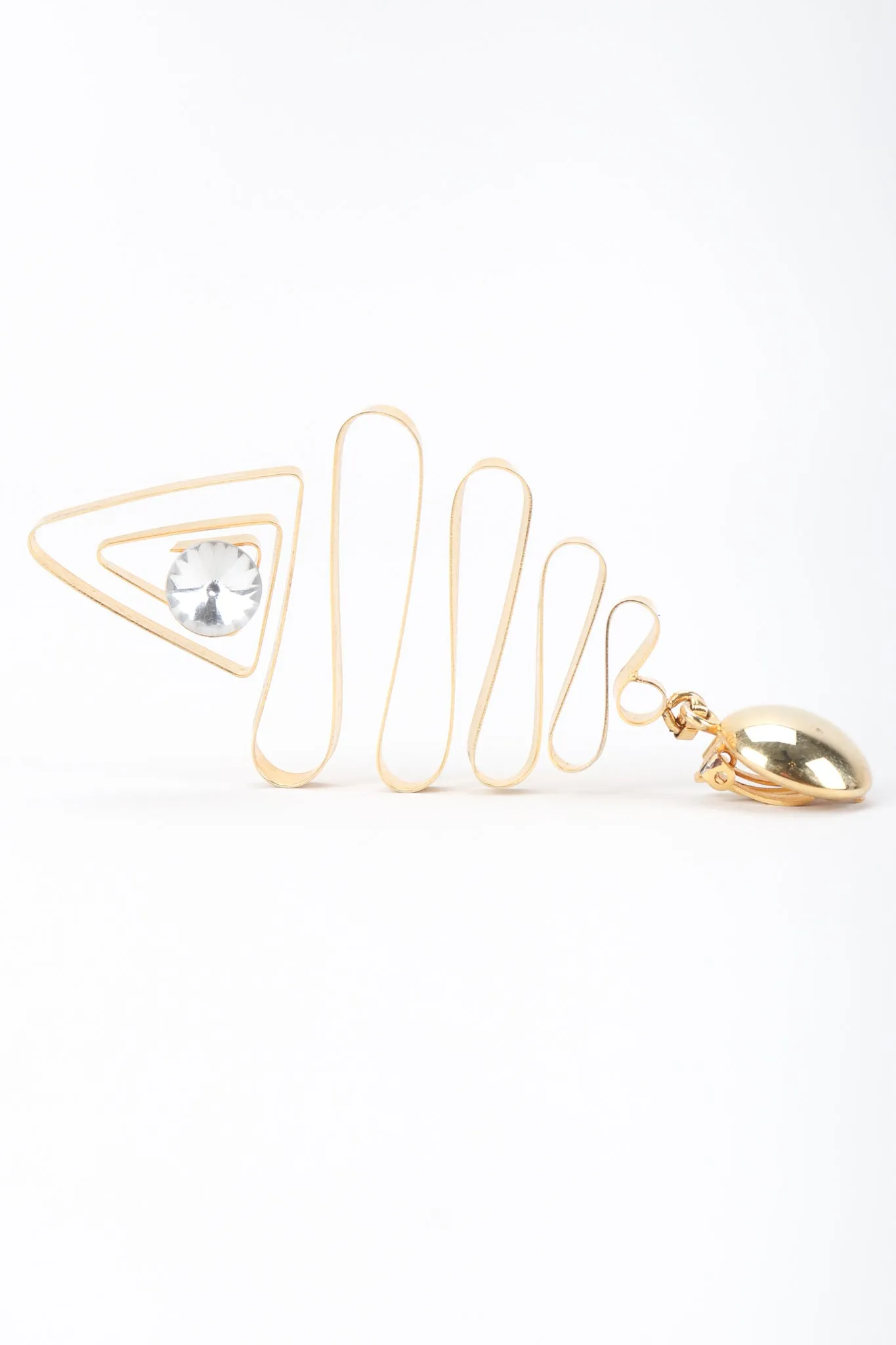 Gold Metal Ribbon Earrings