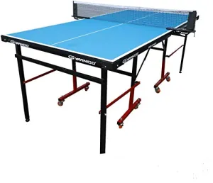 Gymnco Mini Table Tennis Table (6x3 ft) with Wheel ( Laminated Top 18 mm   2 Tt Racket & Balls )