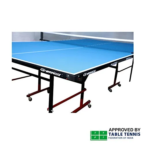 GYMNCO Practice Full Size Table Tennis Table with Wheel & Laminated Top, Table Cover, 2 Tt Racket & Balls